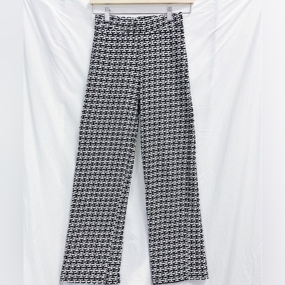 Zara Black & White Knit Jacquard Pants